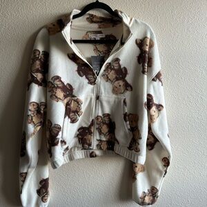 Grayson Threads Teddy Bear Print Zip-Up Jacket NWT
